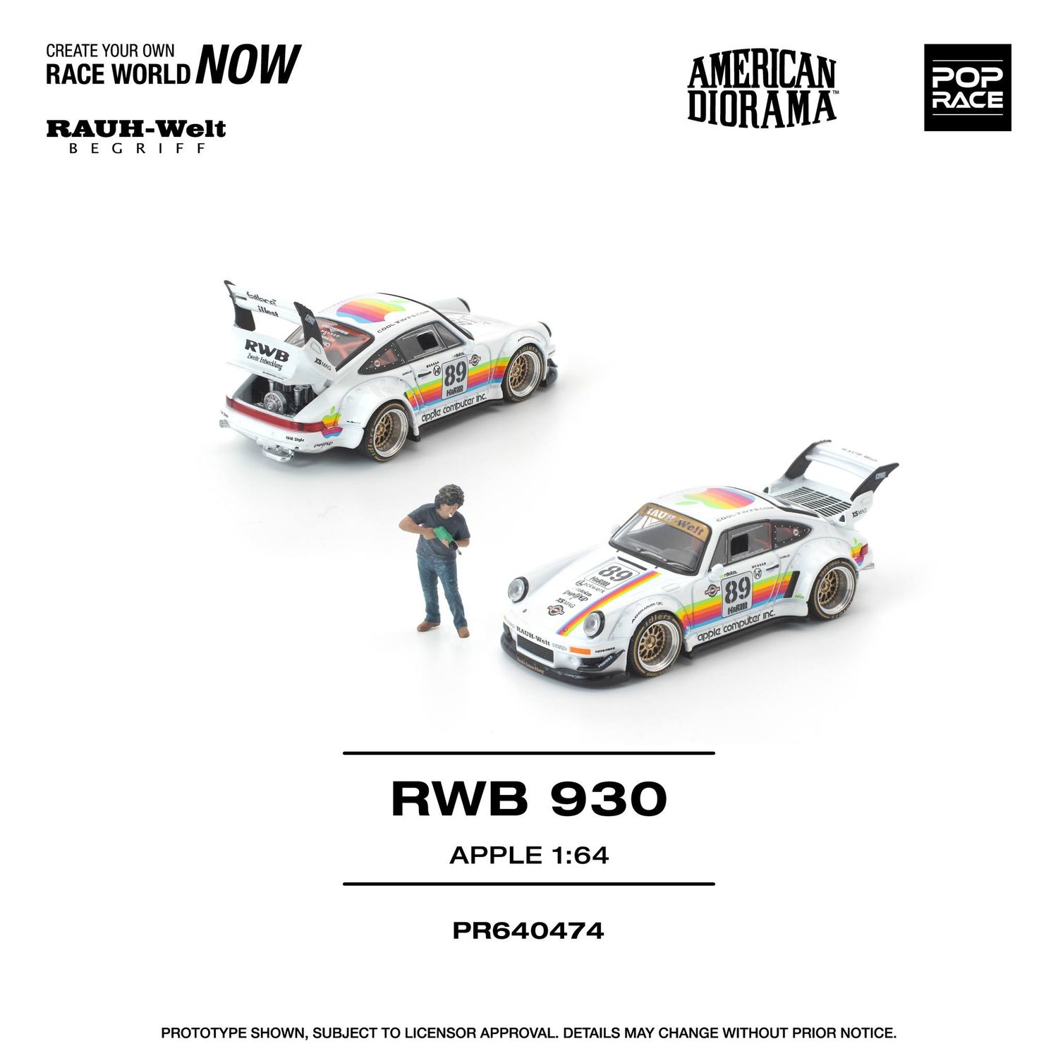 1:64 Pop Race Limited - RWB 930 APPLE with Akira Nakai Figure