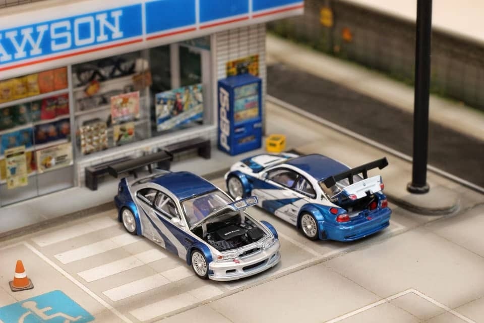 1:64 Street Weapon - BMW E46 M3 GTR from Need for Speed *Manga* with opening hood and trunk