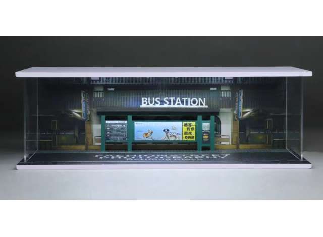 1:64 Black Box Diorama (MoreArt) - Diorama Bus station with light