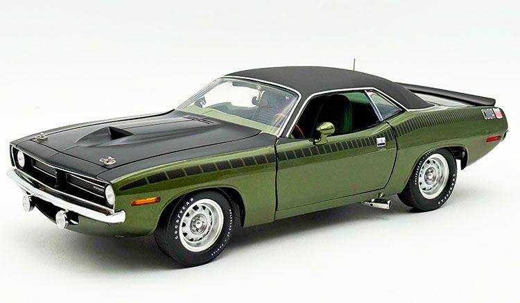 1:18 ACME - 1970 Plymouth AAR Cuda Ivy Green Vinyl Top