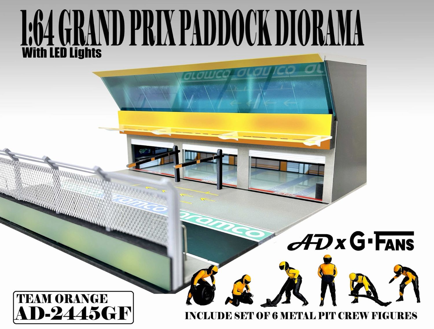 1:64 American Diorama - Grand Prix Paddock Diorama *Team Orange*
