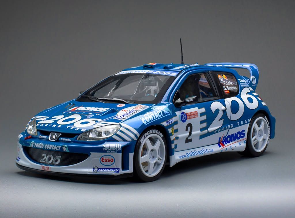 1:18 Sunstar - Peugeot 206 WRC #2 Winner Rally Condroz-Huy 2003 F. Loix - S. Smeets 1:18 Sunstar - Peugeot 206 WRC #2 Winner Rally Condroz-Huy 2003 F. Loix - S. Smeets
