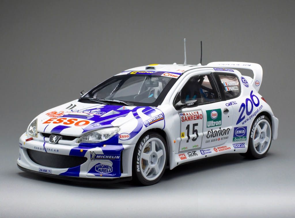 1:18 Sunstar - Peugeot 206 WRC Team Peugeot Esso #15 2nd Rally Sanremo 1999 G. Panizzi - H. Panizzi