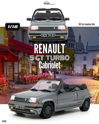 1:18 Otto Mobile - 1995 Renault R5 GT Turbo Cabriolet - Grey