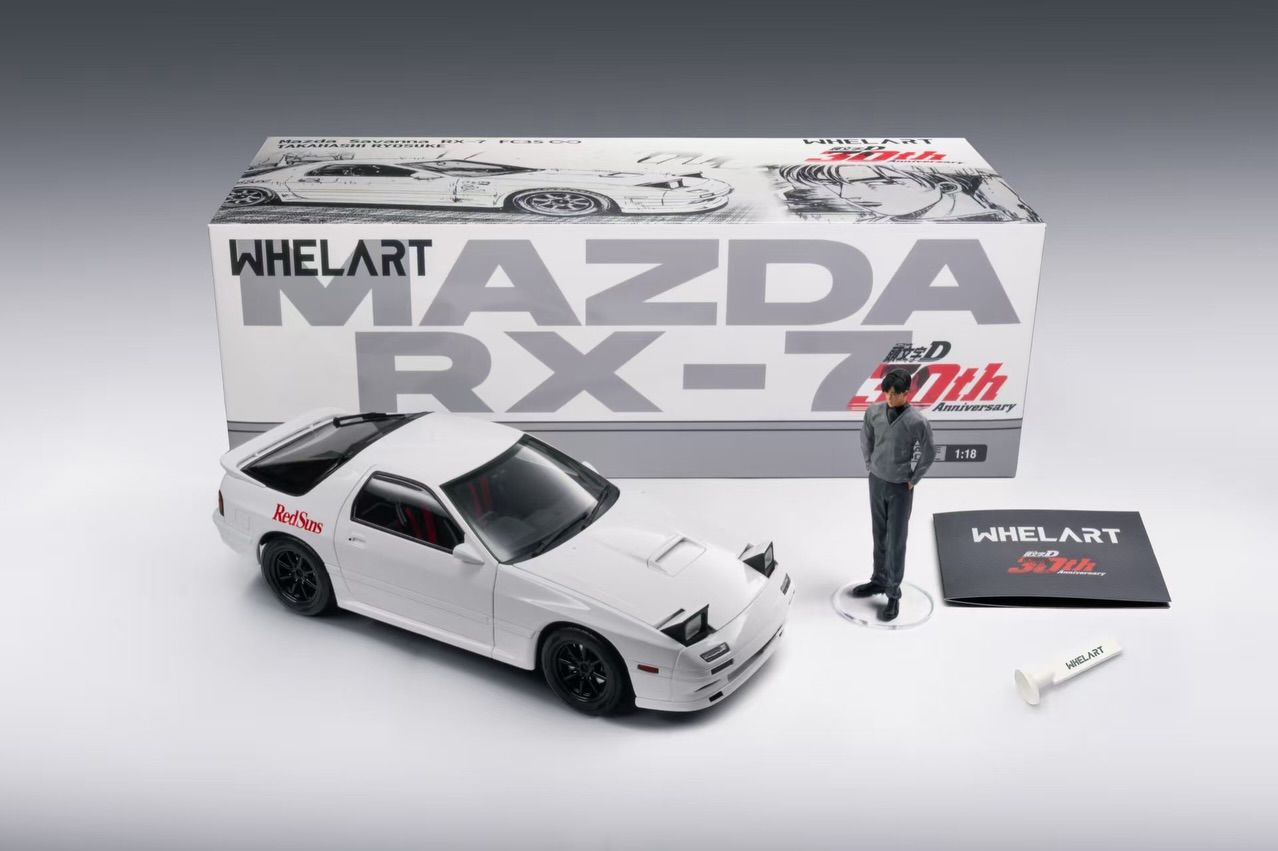 1:18 Whelart - 2006 Mazda RX-7 with Takahashi Ryosuke Figure - White