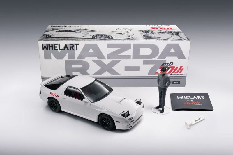 1:18 Whelart - 2006 Mazda RX-7 with Takahashi Ryosuke Figure - White