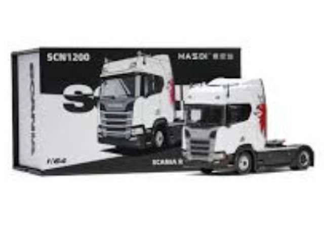 1:64 Massdi Diecast - Scania R500, white/red
