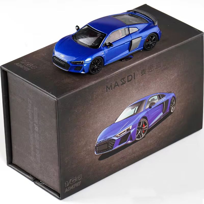 1:64 Massdi Diecast - 2022 Audi R8 V10 Coupe Performance, blue