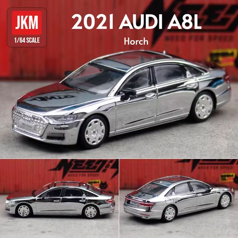 1:64 Massdi Diecast - 2021 Audi A8L, black silver collar