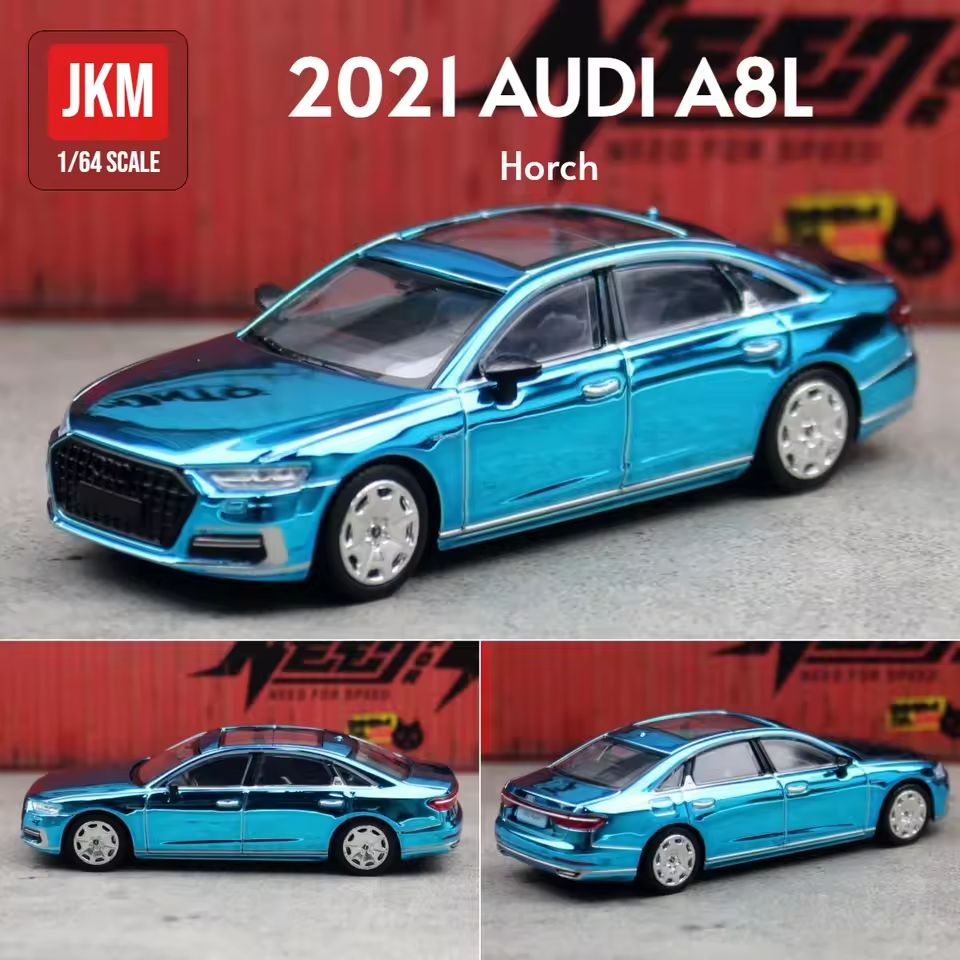 1:64 Massdi Diecast - 2021 Audi A8L, electroplating blue