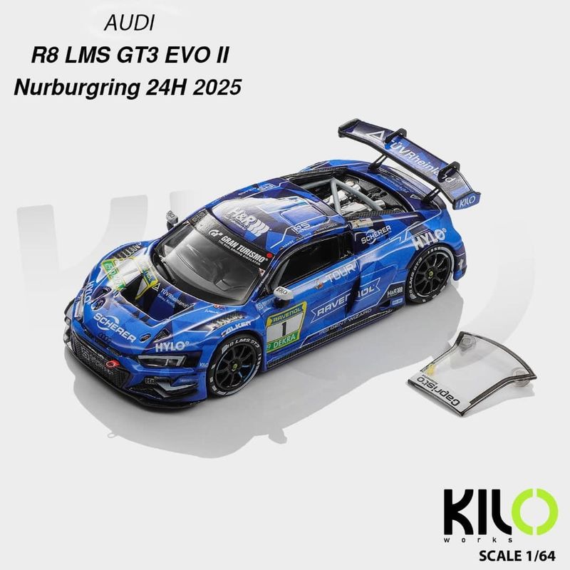 1:64 Kilo Works - 2025 Audi R8 LMS GT3 EVO II #1 Nurburgring 24h