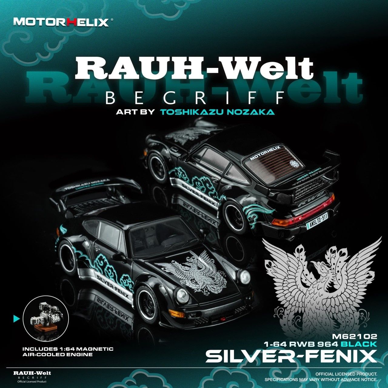 1:64 Motorhelix - RWB 964 *SILVER-FENIX* Art By Toshikazu Nozaka