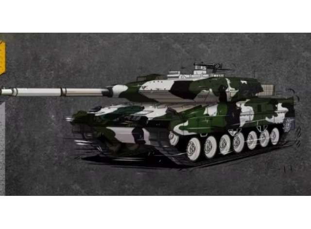 1:64 Massdi Diecast - Leopard 2 A6, winter camouflage 1:64 Massdi Diecast - Leopard 2 A6, winter camouflage