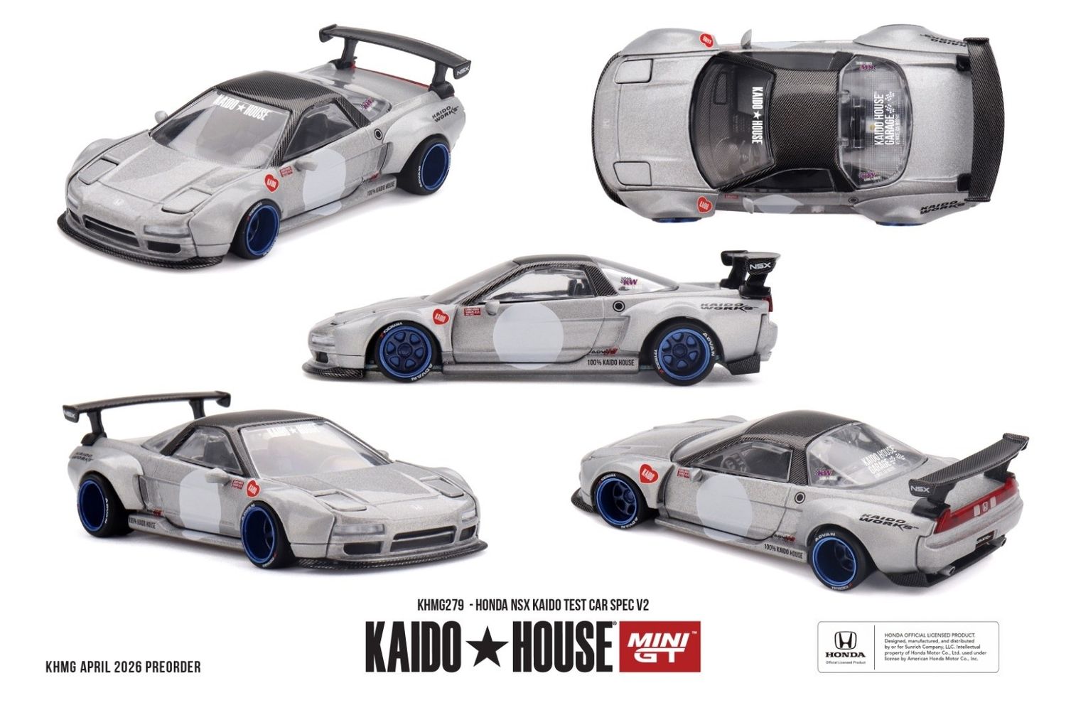 1:64 Mini GT - 1990 Honda NSX Kaido Test Car Spec V2