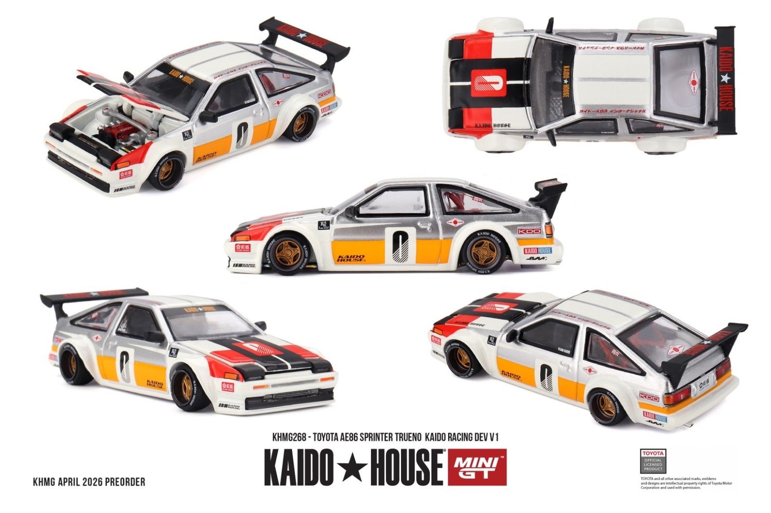1:64 Mini GT - 1983 Toyota AE86 Sprinter Trueno Kaido Racing DEV V1