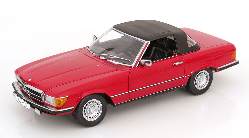 1:12 KK Scale - Mercedes 450 SL R107 EU-Version mit abnehmbarem Softtop 1985 rot