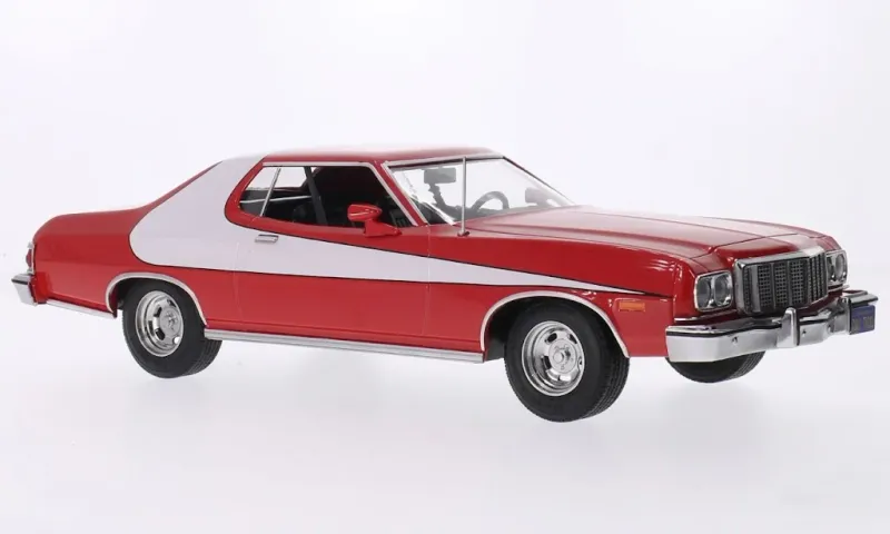 1:18 MCG - Ford Gran Torino, rot/weiss, 1975