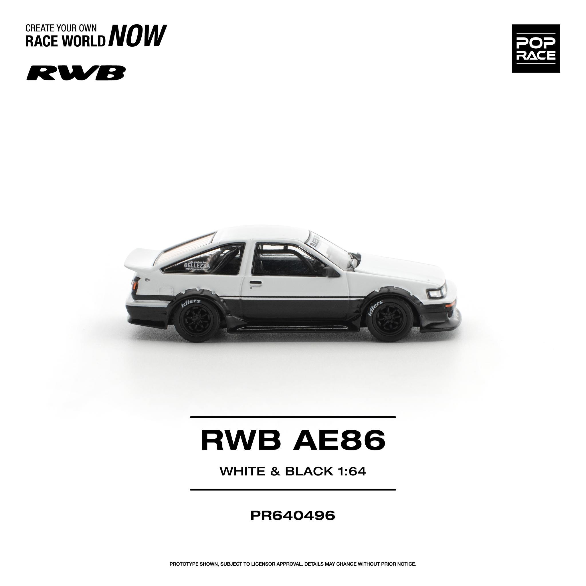 1:64 Pop Race Limited - RWB AE86, white/black