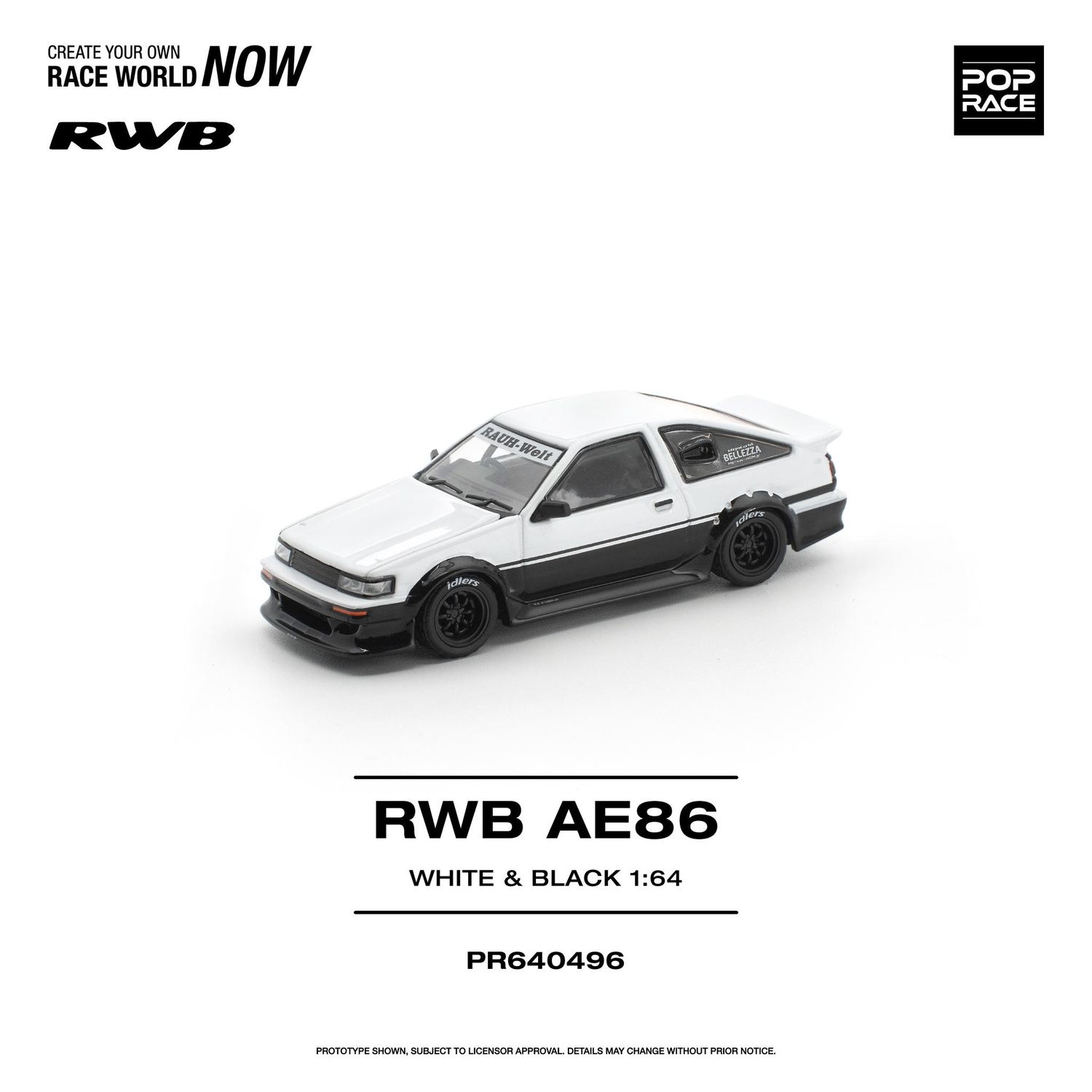 1:64 Pop Race Limited - RWB AE86, white/black
