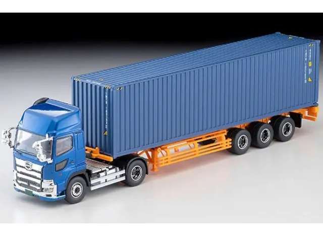 1:64 Tomica Limited Vintage - Hino Profia 40ft Marine Container Trailer (Toho Vehicle TC36H1C34, blue 1:64 Tomica Limited Vintage - Hino Profia 40ft Marine Container Trailer (Toho Vehicle TC36H1C34, blue