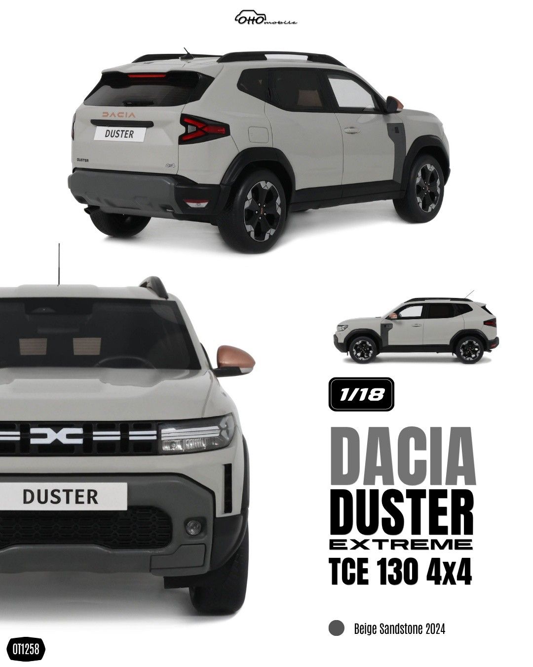 1:18 Otto Mobile - 2024 Dacia Duster Extreme TCE 130 4x4 *Resin series*, beige sandstone