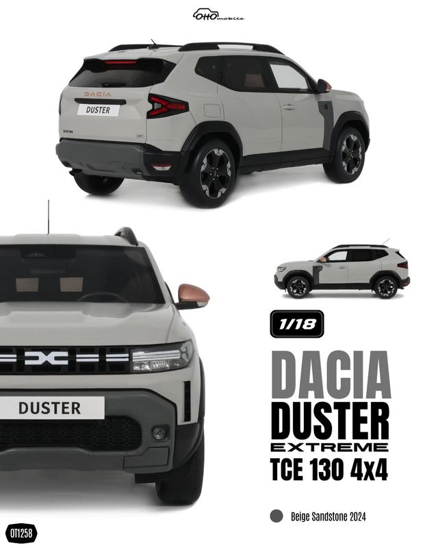 1:18 Otto Mobile - 2024 Dacia Duster Extreme TCE 130 4x4 *Resin series*, beige sandstone 1:18 Otto Mobile - 2024 Dacia Duster Extreme TCE 130 4x4 *Resin series*, beige sandstone