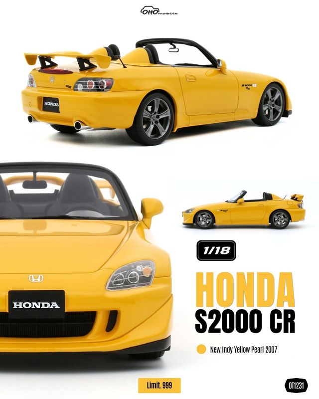1:18 Otto Mobile - 2007 Honda S2000 CR Gelb 1:18 Otto Mobile - 2007 Honda S2000 CR Gelb