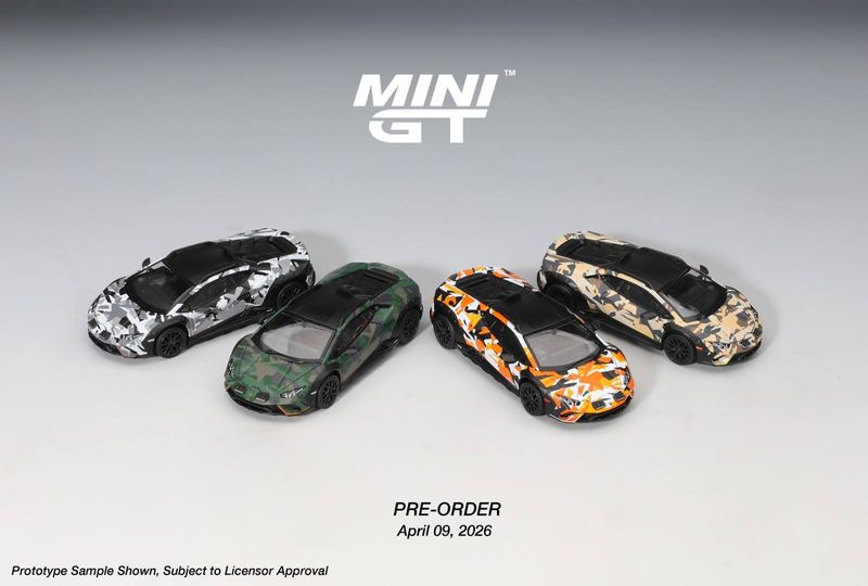 1:64 Mini GT - 2025 Lamborghini Huracan Sterrato All Terrarin 4 cars set 1:64 Mini GT - 2025 Lamborghini Huracan Sterrato All Terrarin 4 cars set