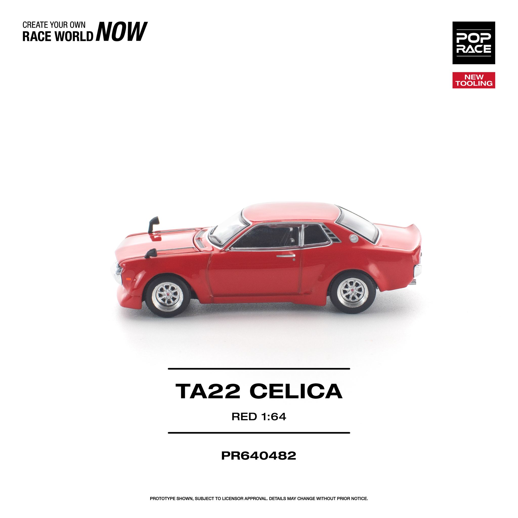 1:64 Pop Race Limited - Toyota TA22 Celica, red