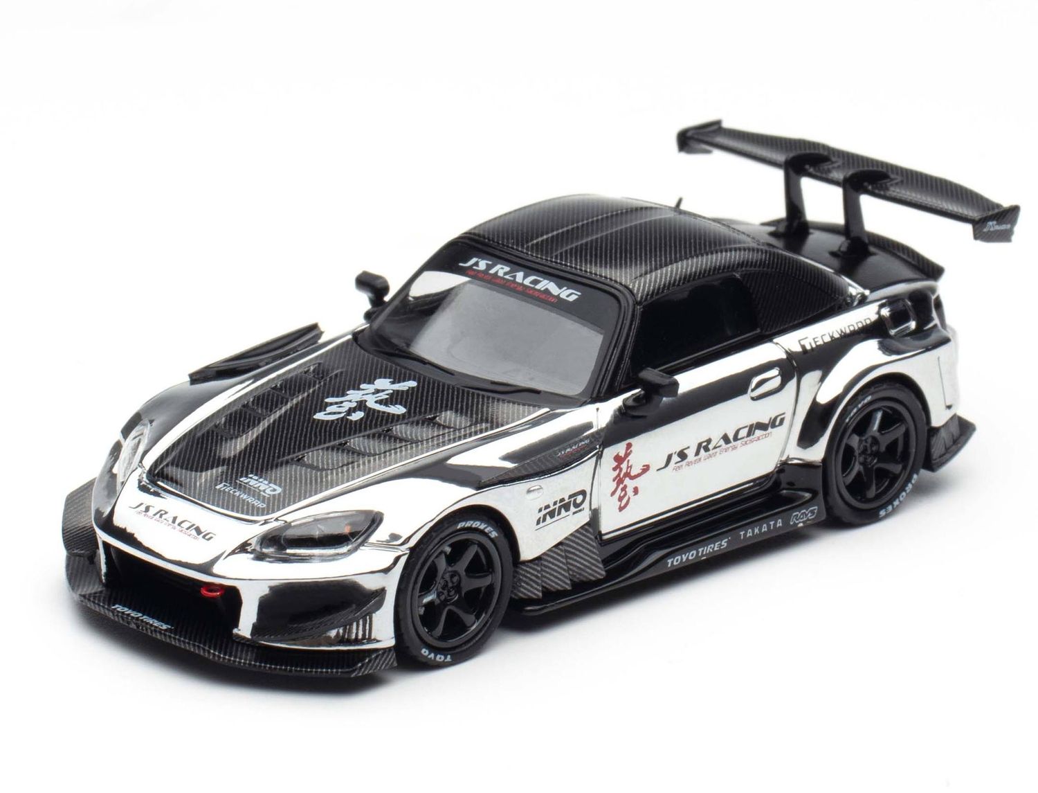 1:64 Inno64 - 2025 Honda S2000 J`S Racing Tokyo Auto Salon, chrome silver
