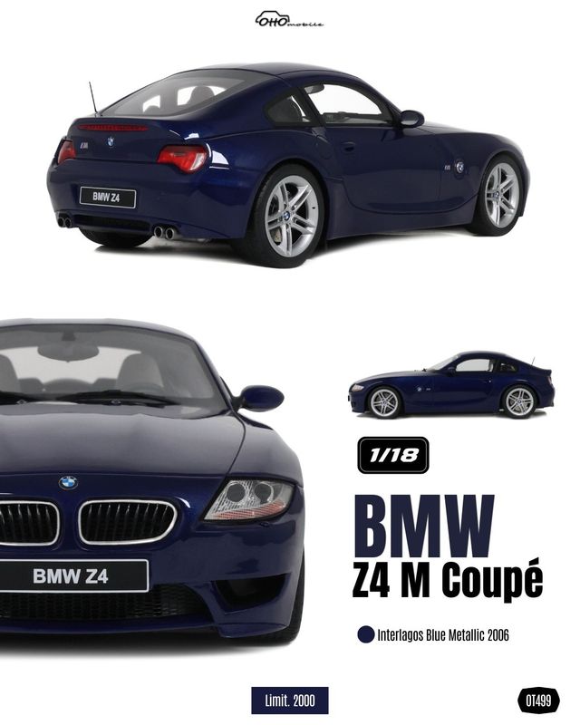 1:18 Otto Mobile - 2006 BMW Z4 M Coupe interlagos blue metallic 1:18 Otto Mobile - 2006 BMW Z4 M Coupe interlagos blue metallic