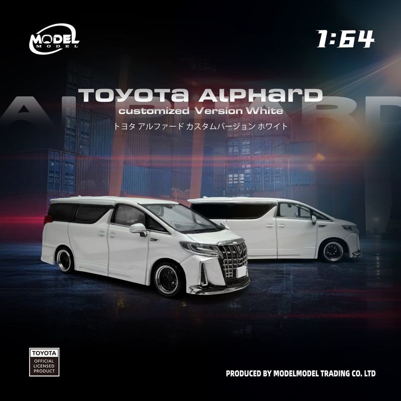 1:64 ModelModel - Toyota Alphard Customized Version, white 1:64 ModelModel - Toyota Alphard Customized Version, white