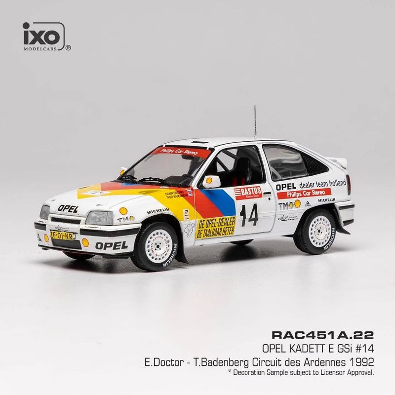 1:43 Ixo - Opel Kadett E GSI - Circuit des Ardennes 1992 #14 - E. Doctor - T. Badenberg