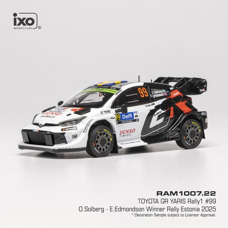 1:43 Ixo - Toyota GR Yaris Rally1 - Rally Estonia 2025 #99 - O. Solberg - E. Edmondson 1:43 Ixo - Toyota GR Yaris Rally1 - Rally Estonia 2025 #99 - O. Solberg - E. Edmondson