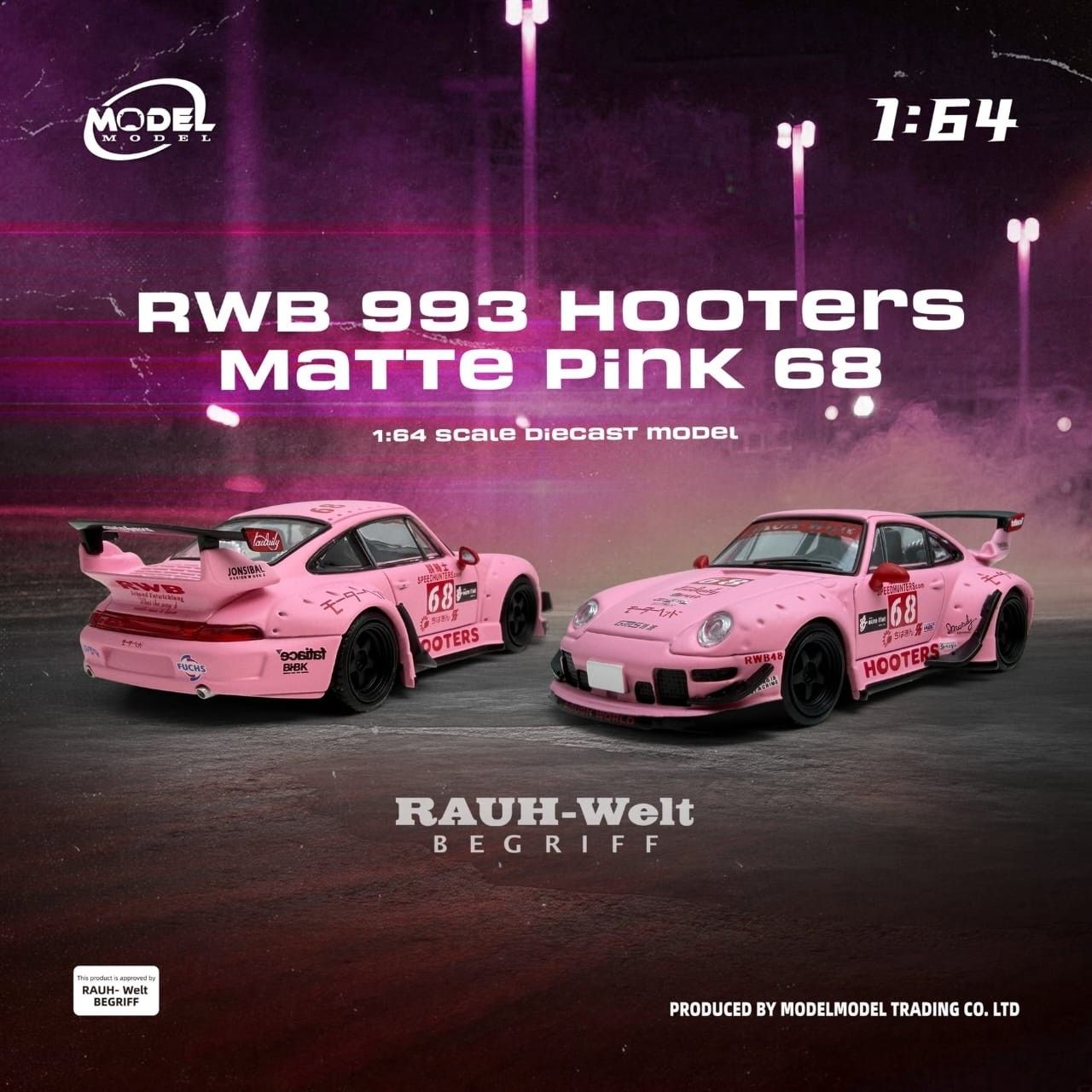 1:64 ModelModel - RWB 993 *Hooters 68* matte pink