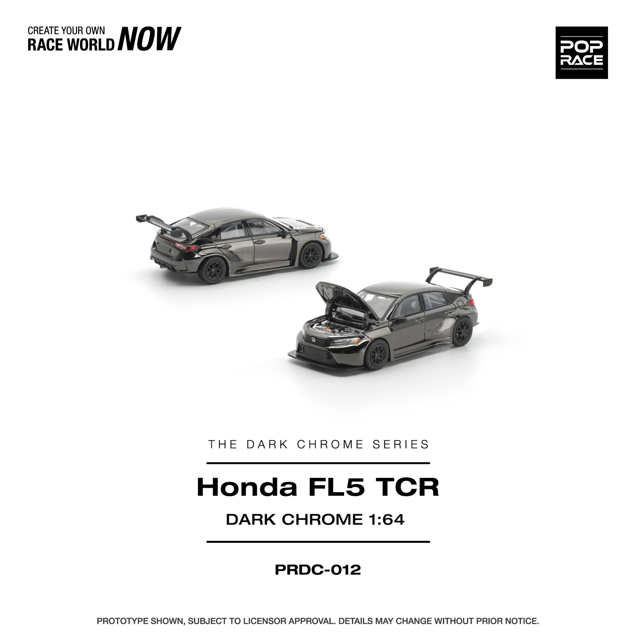 1:64 Pop Race Limited - Honda Civic FL5 TCR *The Dark Chrome Series*