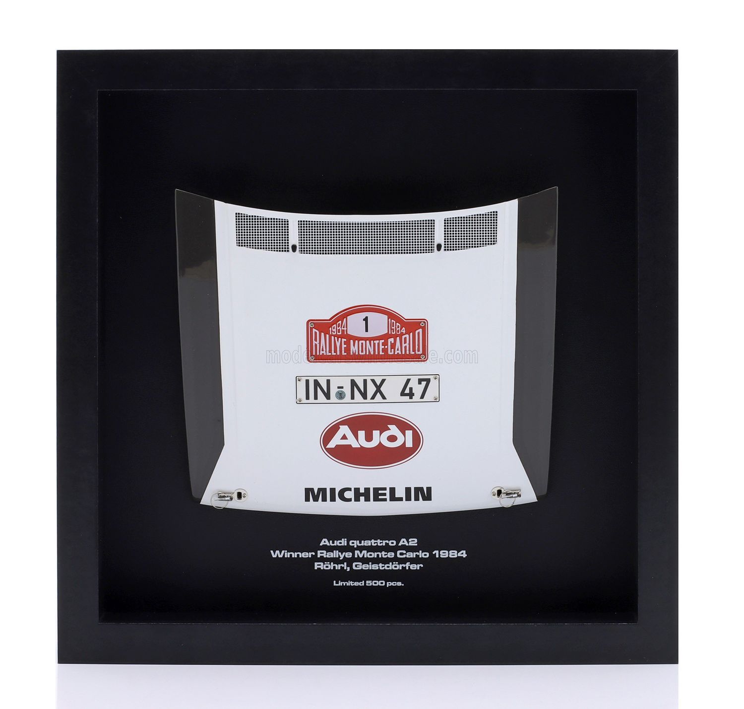 1:8 Werk83 - Motorhaube Audi Sport Quattro A2 Team Audi Sport #1 Sieger Rallye Monte Carlo 1984 W. Röhrl - C. Geistdörfer