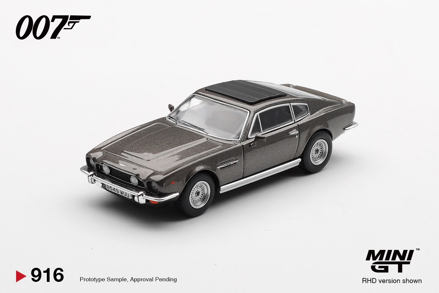 1:64 Mini GT - 1987 Aston Martin V8 Vantage *The Living Daylights*  *Weapons Off German Blister*