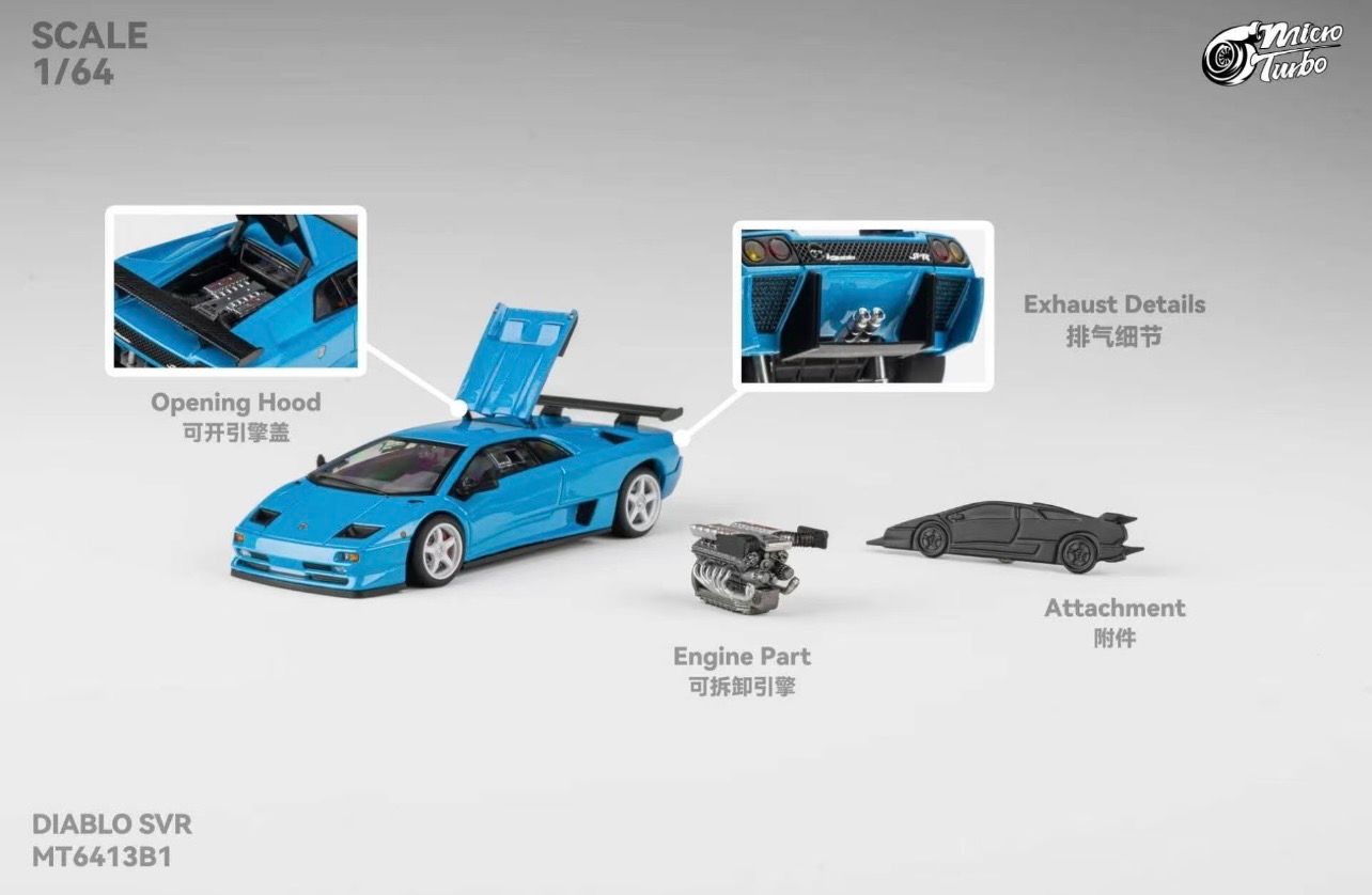 1:64 Microturbo - Custom Diablo SVR, metallic blue