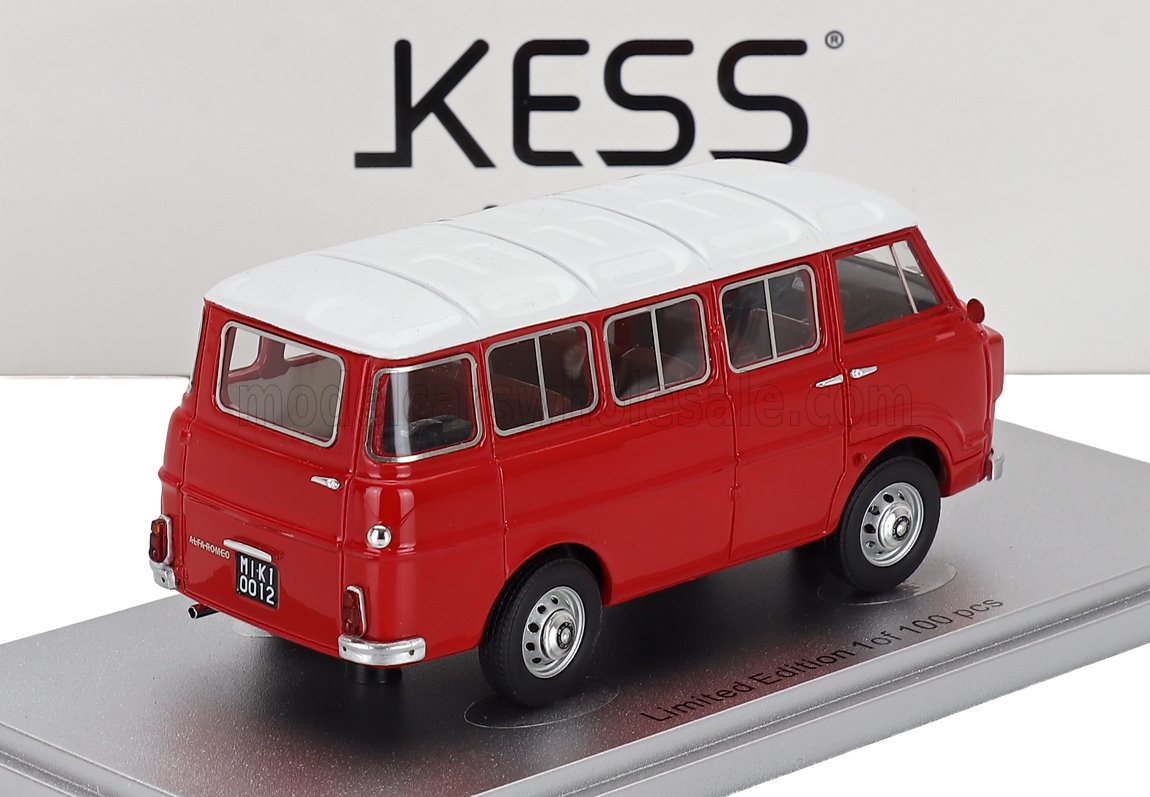 1:43 Kess Model - 1967 Alfa Romeo F-12 Minibus 1-Series Red White