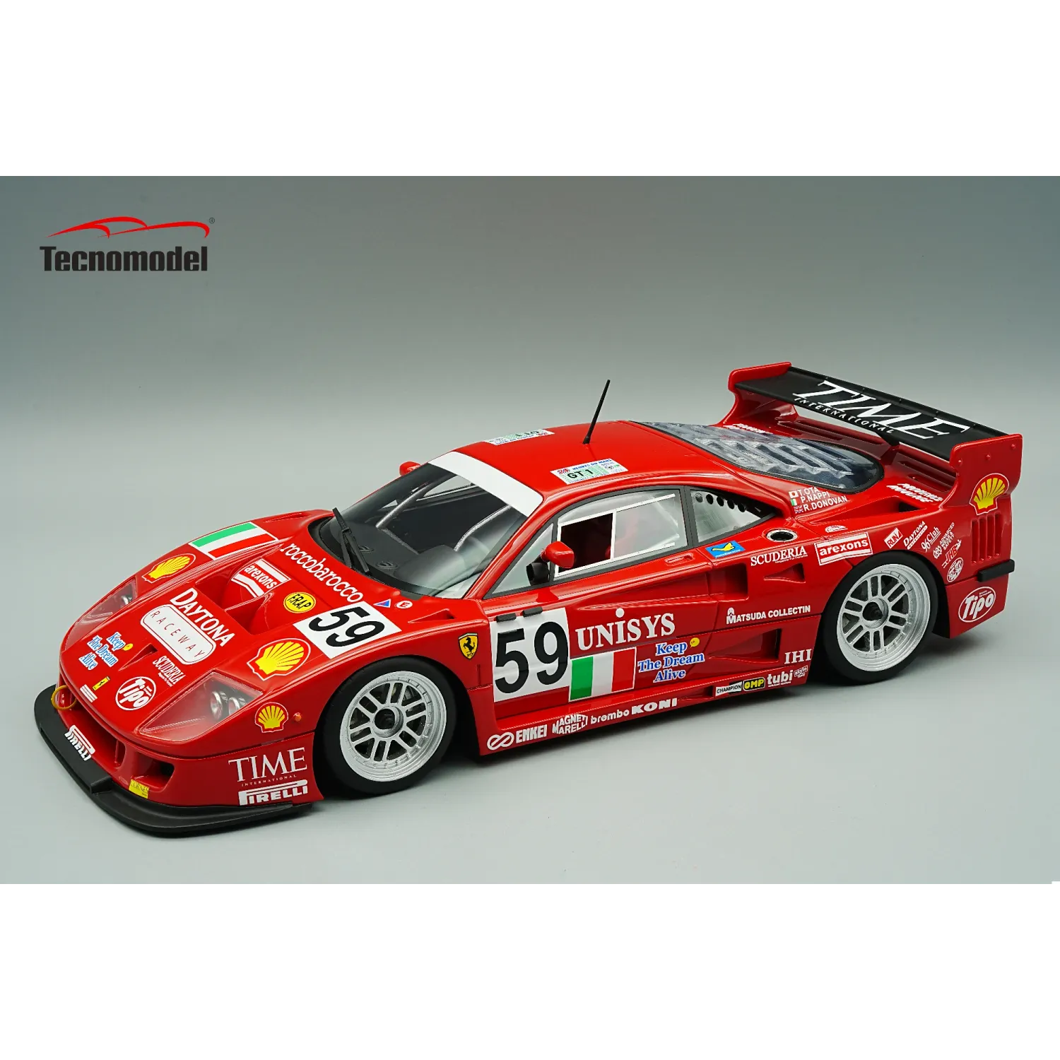 1:12 Tecnomodel - Ferrari F40 LM 3.5L Turbo V8 Team Ennea SRL #59 24h Le Mans 1996 P. Nappi - R. Donovan - T. Ota 1:12 Tecnomodel - Ferrari F40 LM 3.5L Turbo V8 Team Ennea SRL #59 24h Le Mans 1996 P. Nappi - R. Donovan - T. Ota