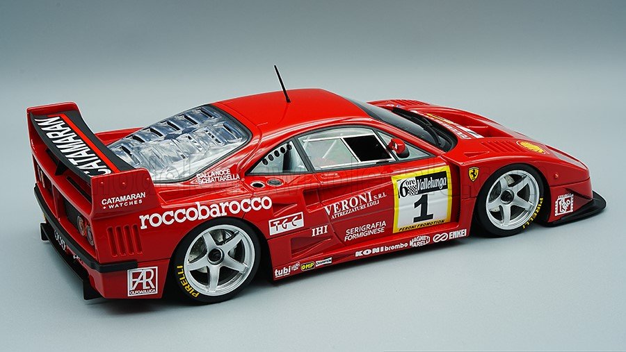 1:12 Tecnomodel - Ferrari F40 LM 3.5L Turbo V8 #1 Winner 6h Vallelunga Gold Cup 1996 D. M. Schiattarella - L. Della Noce
