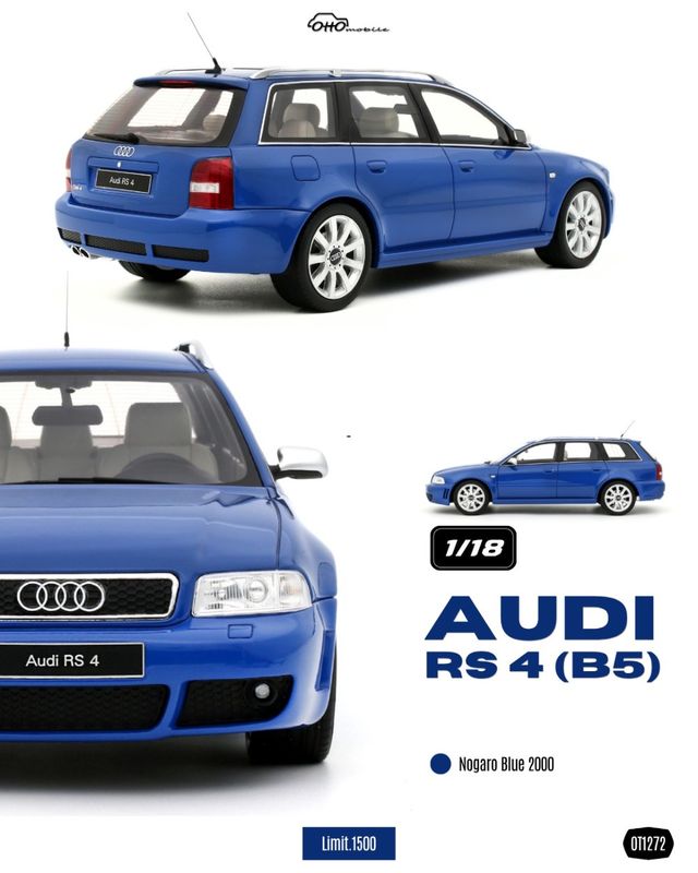 1:18 Otto Mobile - 2000 Audi RS 4 (B5) Nogaro Blue
