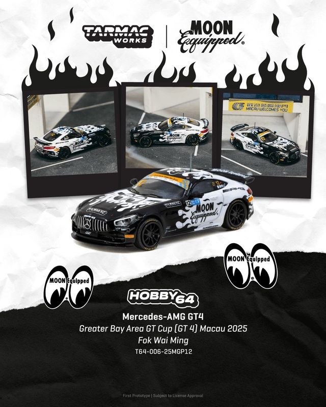 1:64 Tarmac - 2025 Mercedes-Benz AMG GT GT4 GreaterBay Area #12 FOK WAI Ming GT Cup Macau