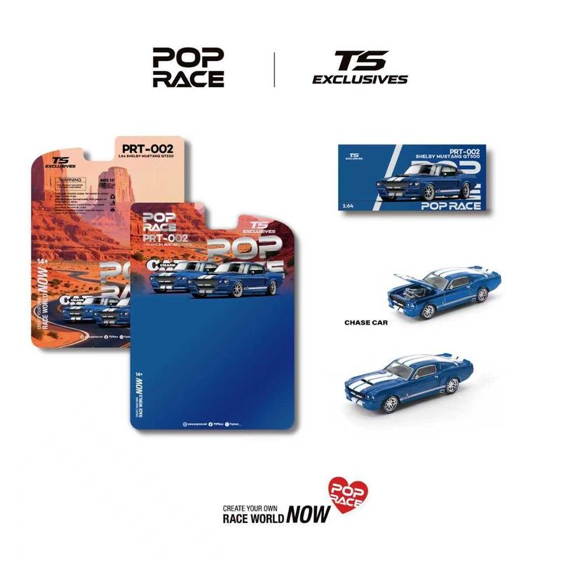 1:64 Pop Race Limited - Ford Shelby Mustang GT500 *Tokyo Station Exclusives* blue *Enigma Exclusive*