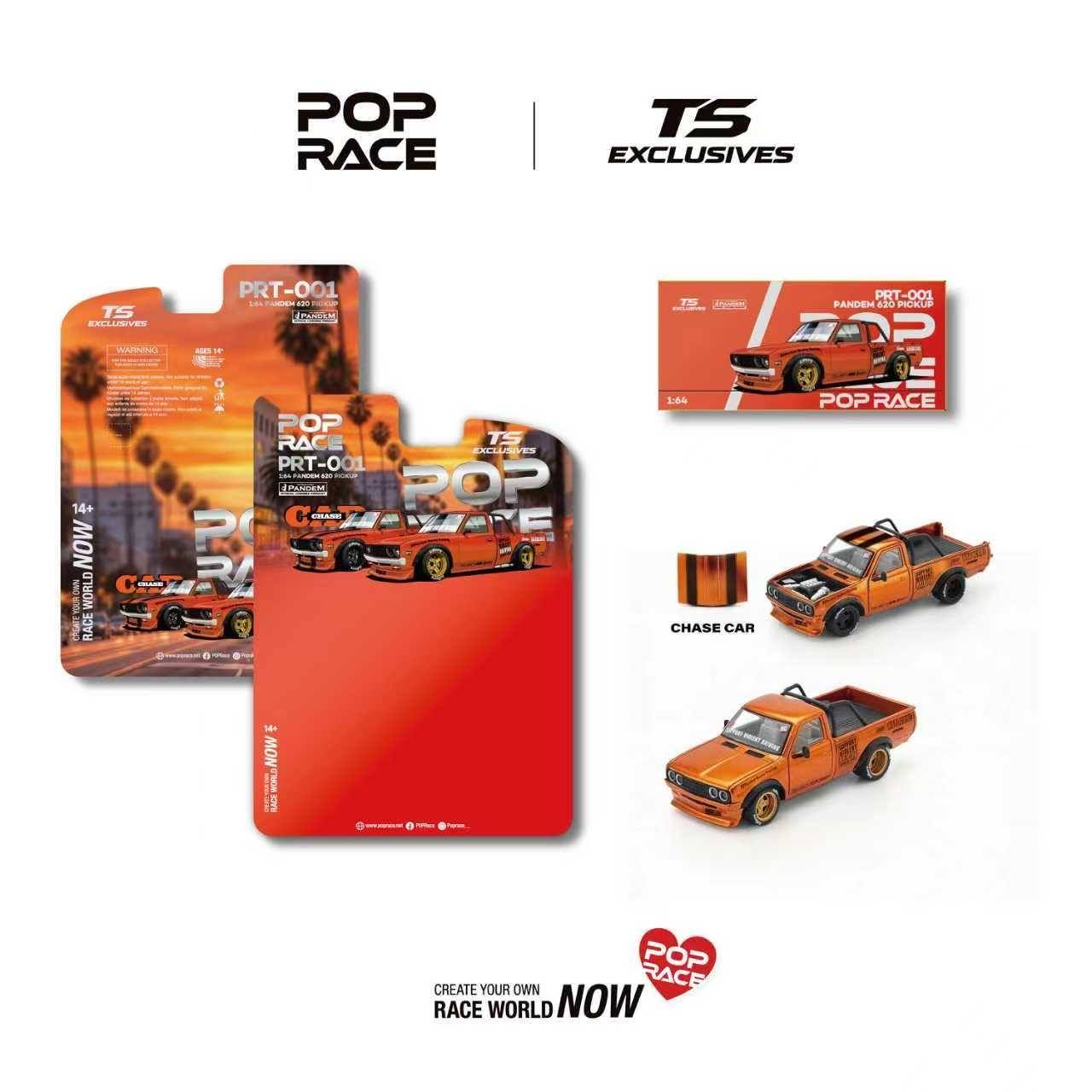 1:64 Pop Race Limited - Pandem 620 Pick-up *Tokyo Station Exclusives*, orange *Enigma Exclusive*