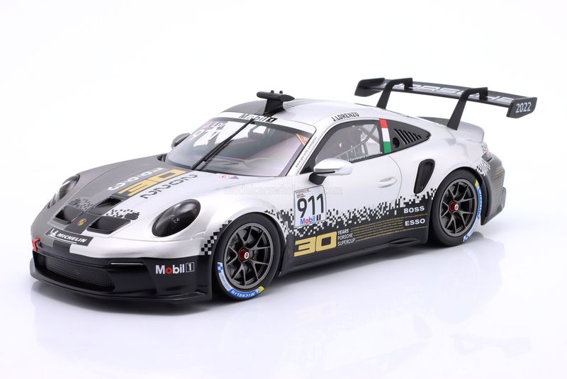 1:18 Ixo - Porsche 911 (992) GT3 Cup 4.2L Team Porsche Motorsport #911 Porsche Supercup Imola 2022 J. Lorenzo 1:18 Ixo - Porsche 911 (992) GT3 Cup 4.2L Team Porsche Motorsport #911 Porsche Supercup Imola 2022 J. Lorenzo