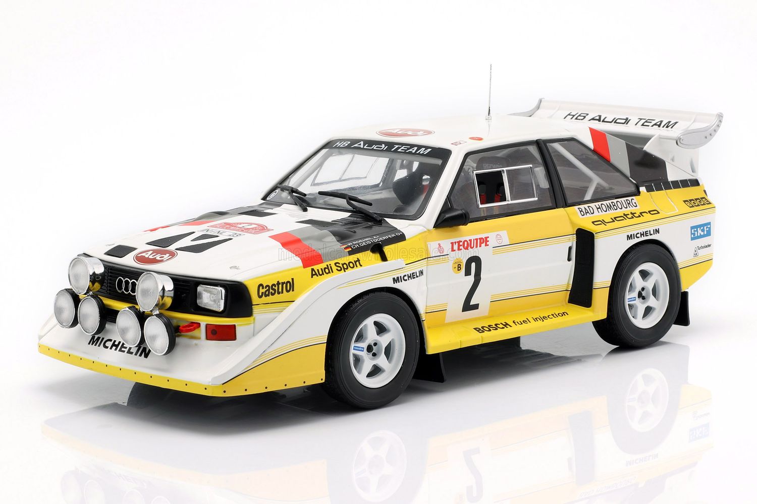 1:18 Ixo - Audi Quattro Sport S1 Night Version #2 4th Rally Montecarlo 1986 W. Rohrl - C. Geistdorfer