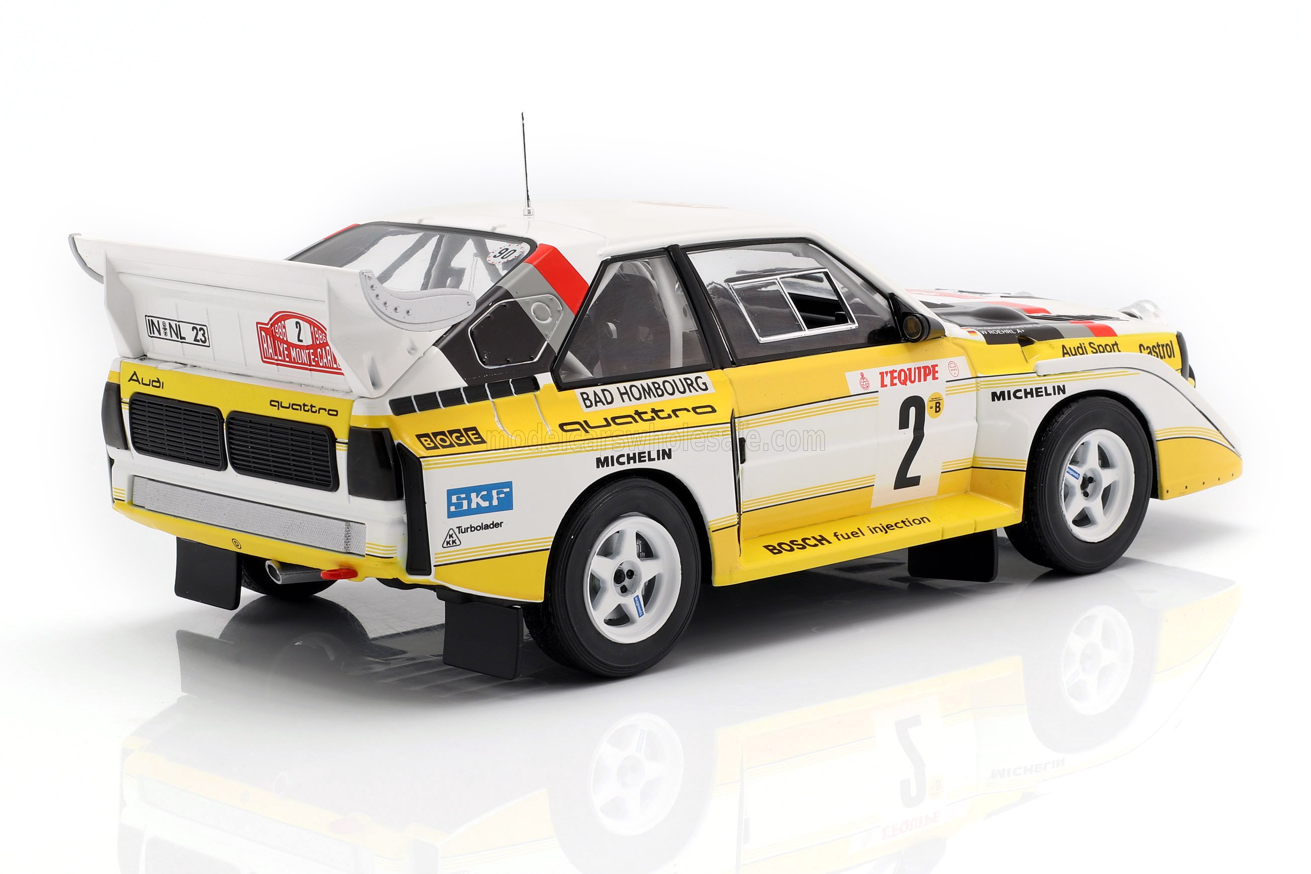 1:18 Ixo - Audi Quattro Sport S1 Night Version #2 4th Rally Montecarlo 1986 W. Rohrl - C. Geistdorfer