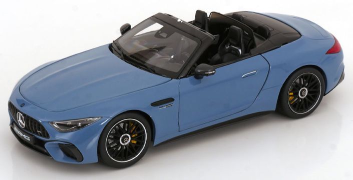 1:18 iScale - 2021 Mercedes-Benz SL-Class SL63 AMG (R232) 4Matic Cabriolet Spider Light Blue Black 1:18 iScale - 2021 Mercedes-Benz SL-Class SL63 AMG (R232) 4Matic Cabriolet Spider Light Blue Black